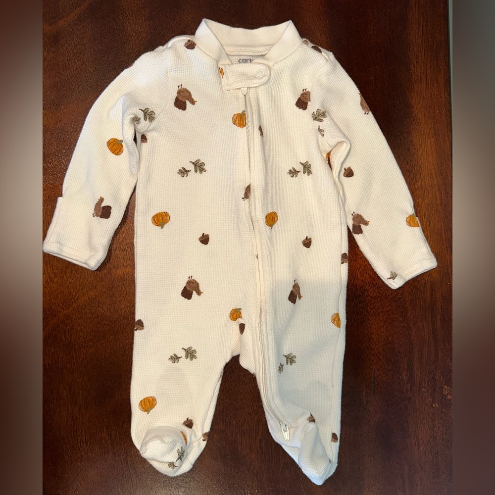 🍁Carter's Fall Baby Zip-Up Onesie